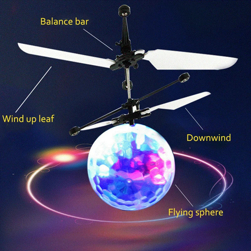 LED Flying Ball Aircraft – Infrared Induction Gesture Control Helicopter