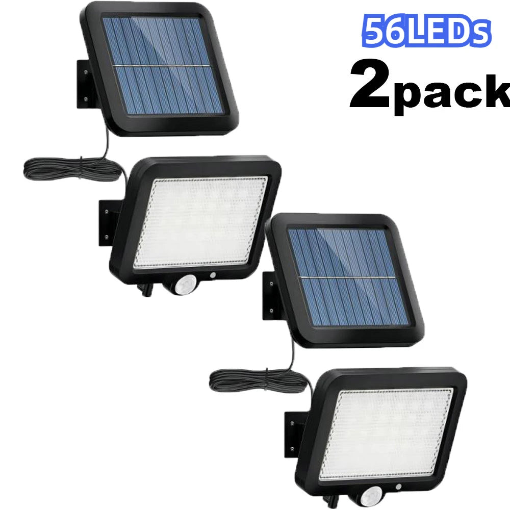 Solar Motion Sensor Wall Lights – IP65 Waterproof, 3 Modes for Garden