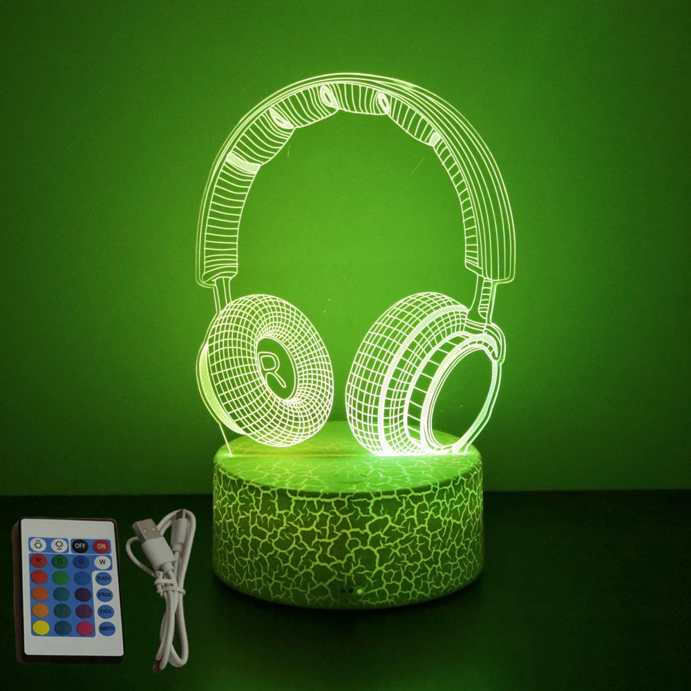 Neon Gamer 3D LED Night Light – RGB Gaming Room Lamp for Gifts