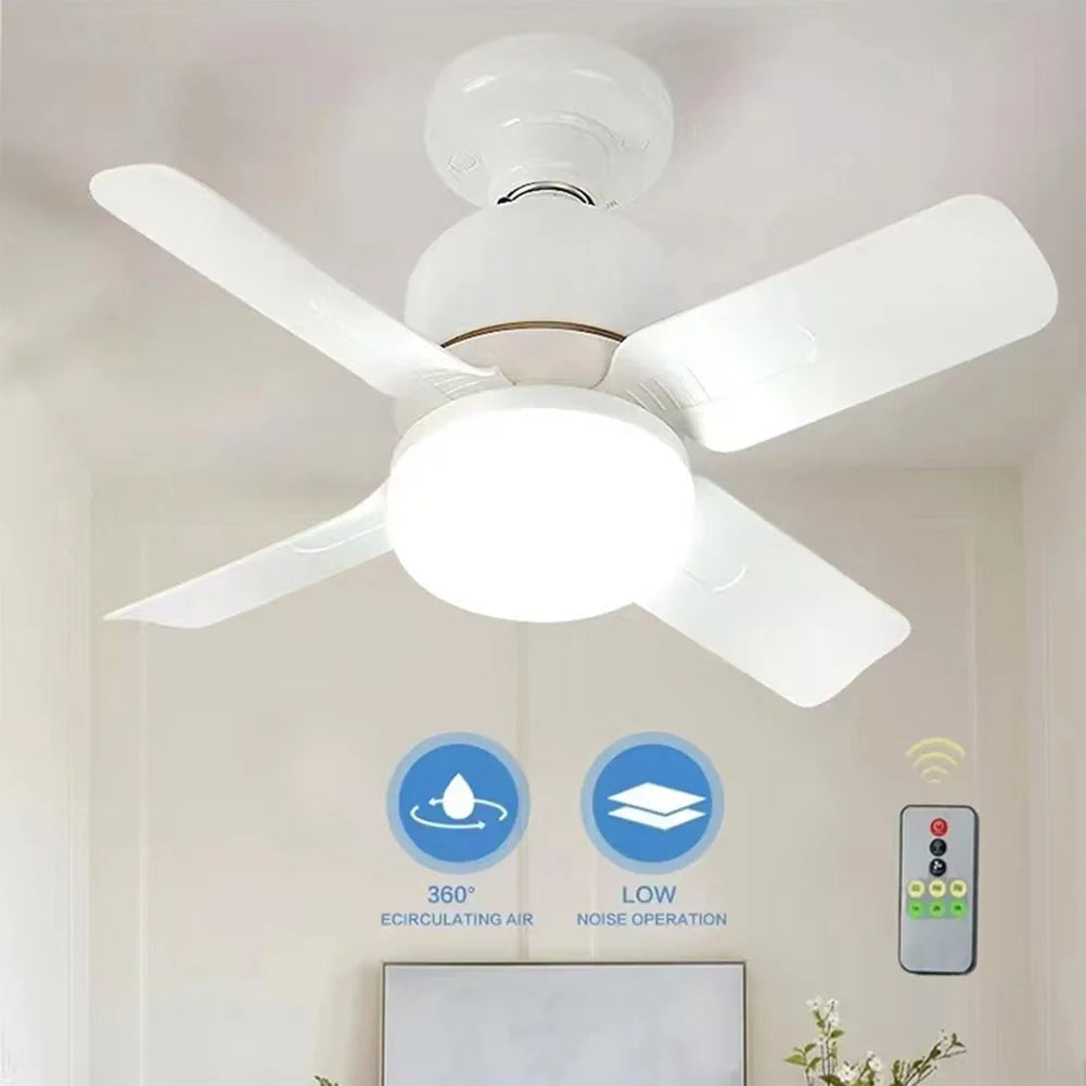14W Ceiling Fan Light with Remote – Silent LED Lamp for Bedroom & Living