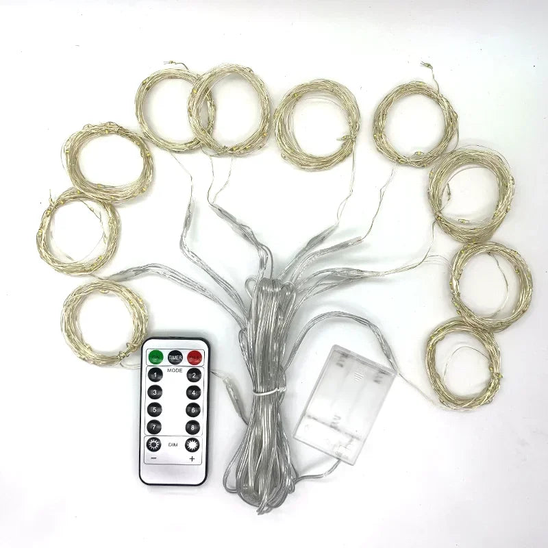 6M Christmas Curtain Lights – LED with Remote Control