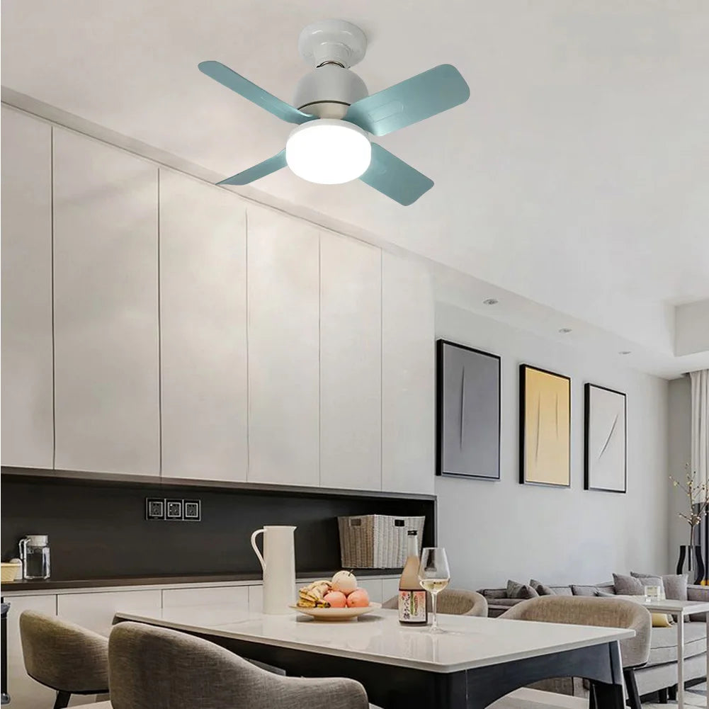 14W Ceiling Fan Light with Remote – Silent LED Lamp for Bedroom & Living