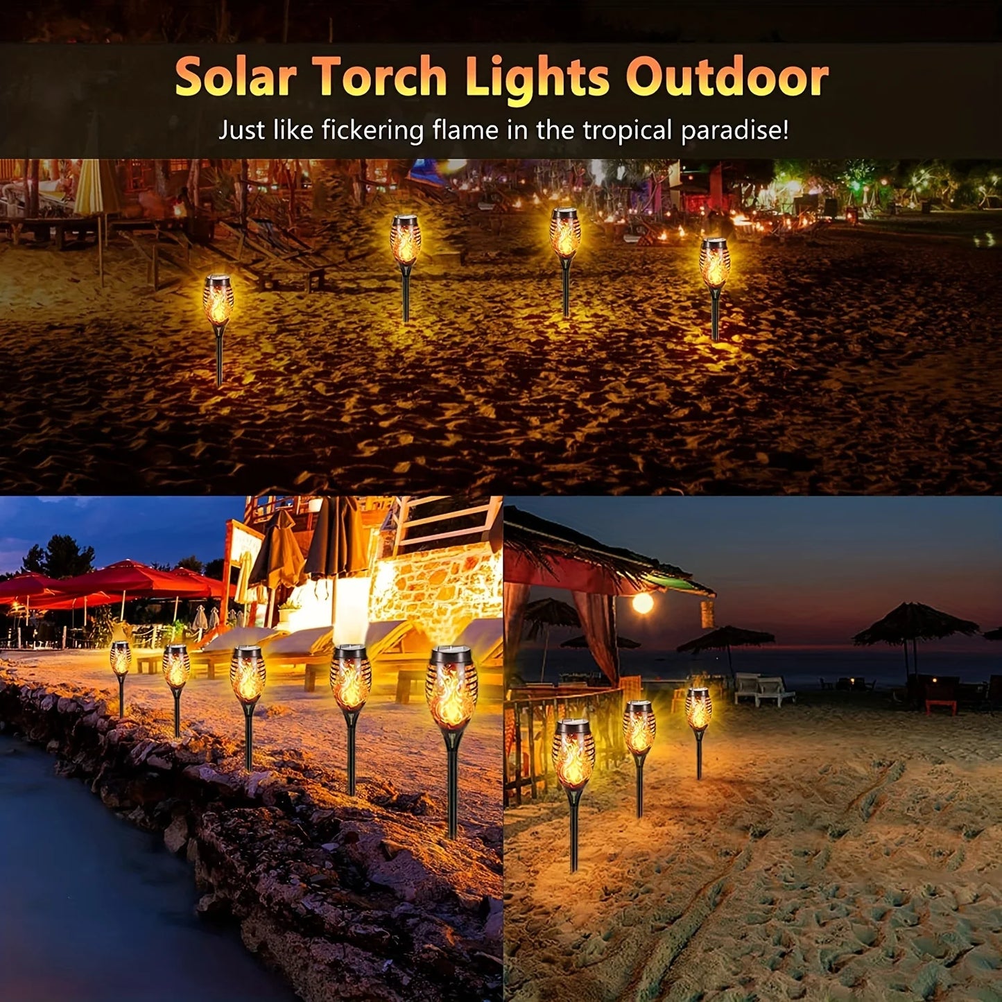 12 LED Solar Flame Lights – Waterproof Outdoor Torch Lamp