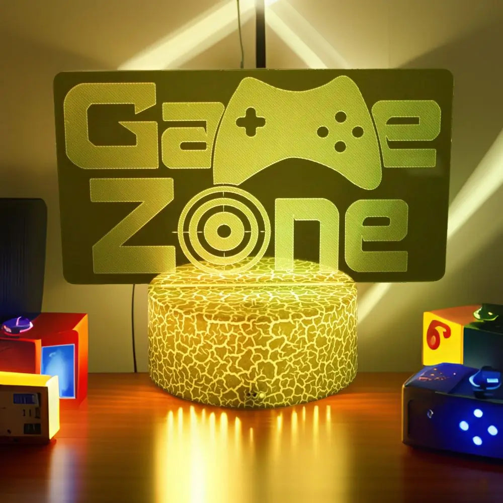Neon Gamer 3D LED Night Light – RGB Gaming Room Lamp for Gifts