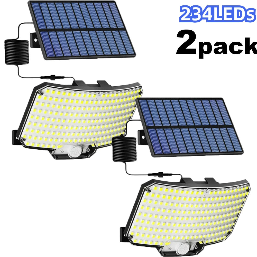 Solar Motion Sensor Wall Lights – IP65 Waterproof, 3 Modes for Garden