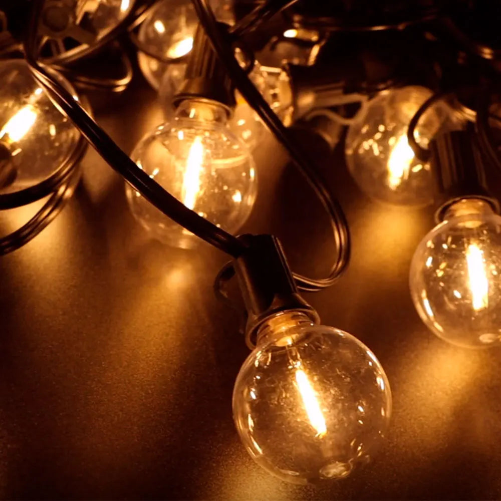 Solar G40 Patio String Lights – LED, Shatterproof & Weatherproof
