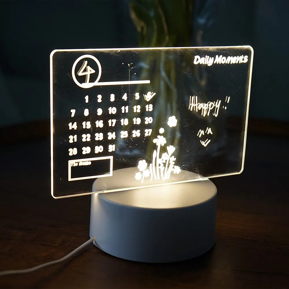 Creative LED Note Board Night Light – USB Rechargeable Message Lamp