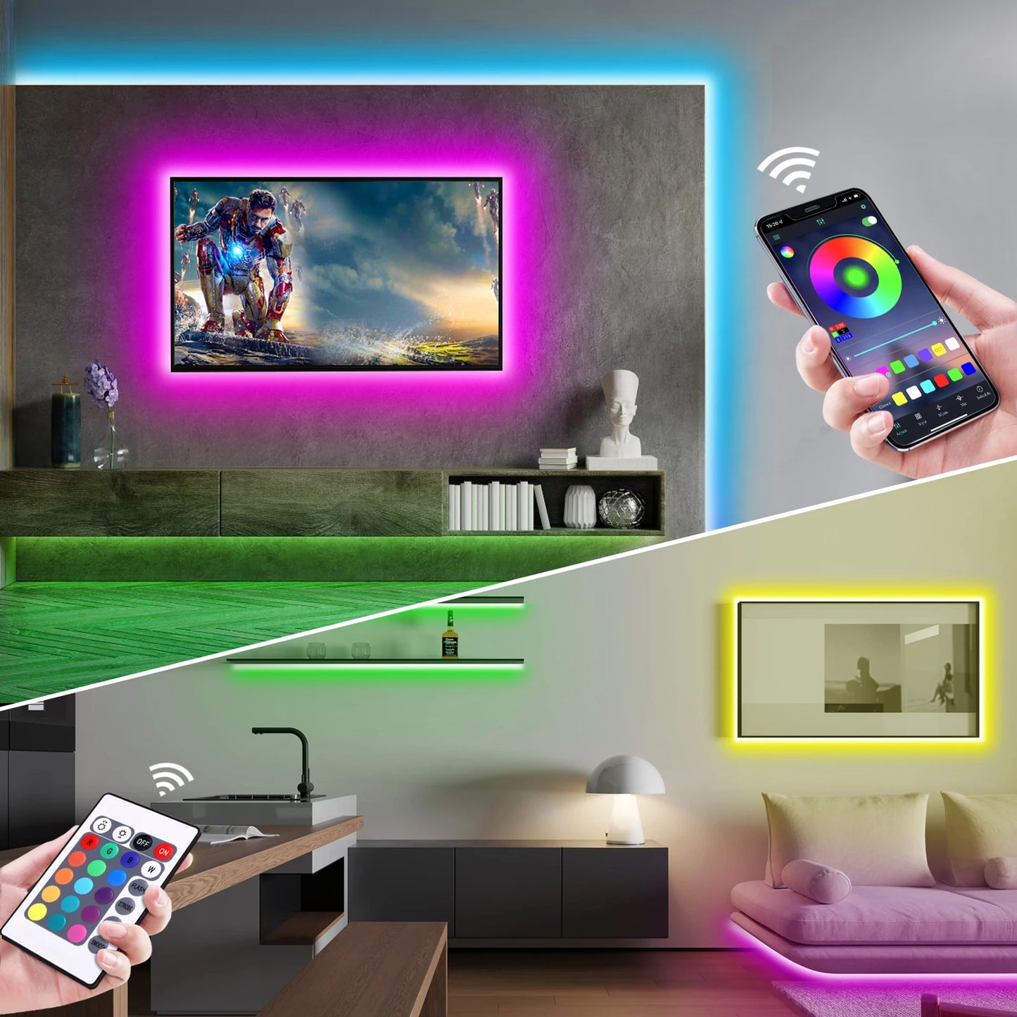 5M RGB Neon LED Strip – Tuya App & Alexa, Waterproof for TV & Home