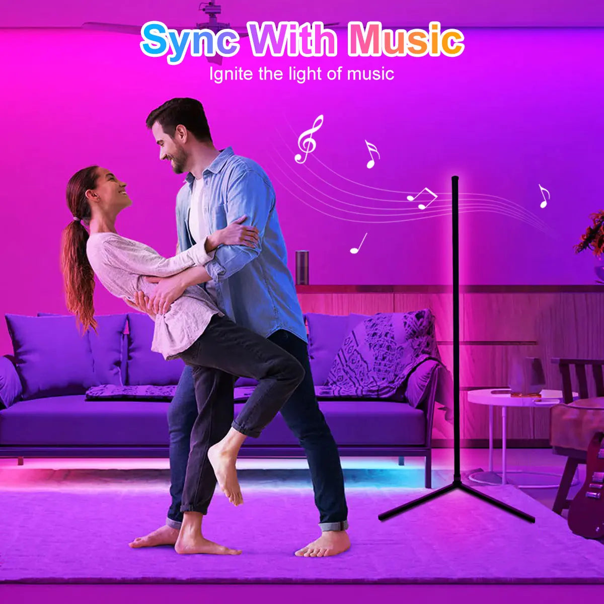 160cm Dimmable RGB LED Floor Lamp – Smart Tuya WiFi Light