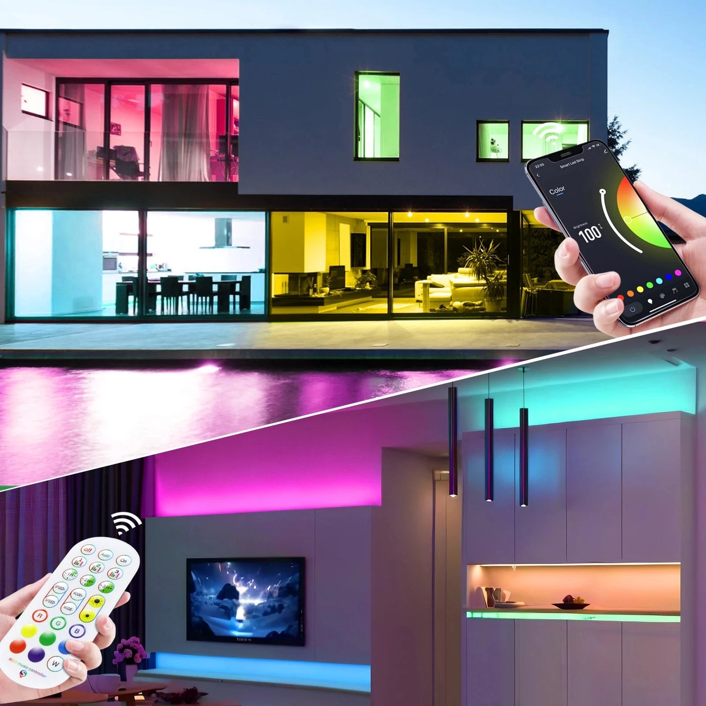 5M RGB Neon LED Strip – Tuya App & Alexa, Waterproof for TV & Home