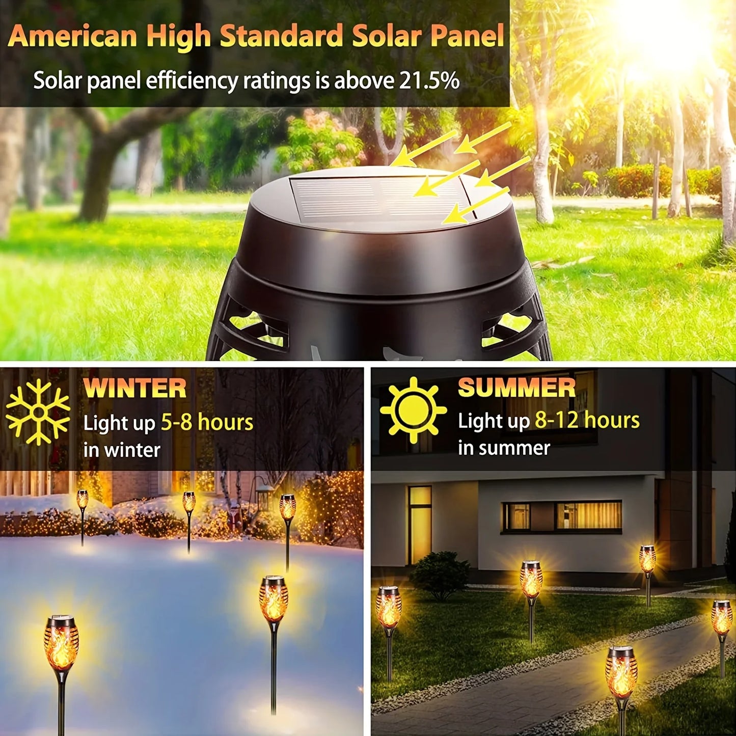 12 LED Solar Flame Lights – Waterproof Outdoor Torch Lamp