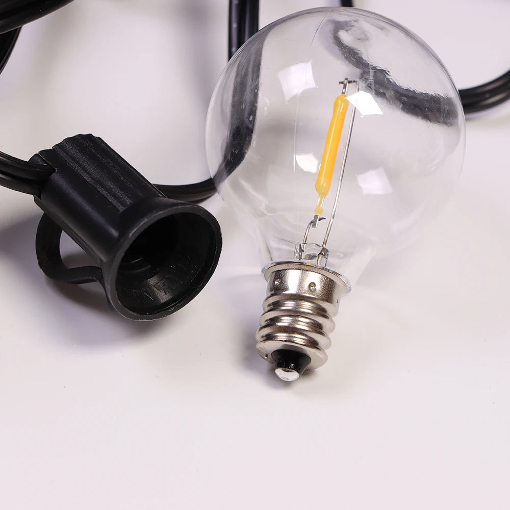 Solar G40 Patio String Lights – LED, Shatterproof & Weatherproof