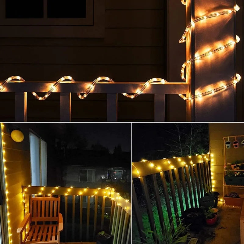 7m LED Solar Rope Lights – Outdoor Garden, Waterproof, 8 Modes