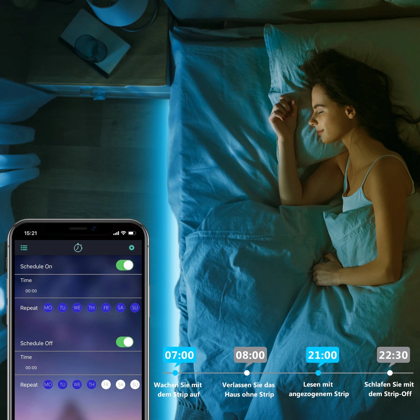 5M RGB Neon LED Strip – Tuya App & Alexa, Waterproof for TV & Home