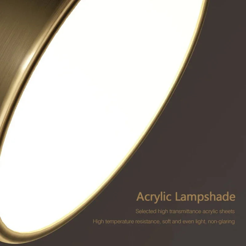 Modern Rotatable LED Ceiling Light – Copper Fixture for Home & Living