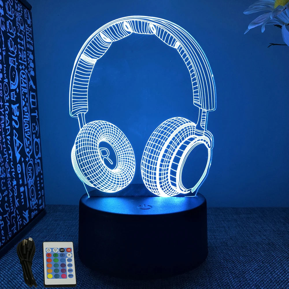 Neon Gamer 3D LED Night Light – RGB Gaming Room Lamp for Gifts