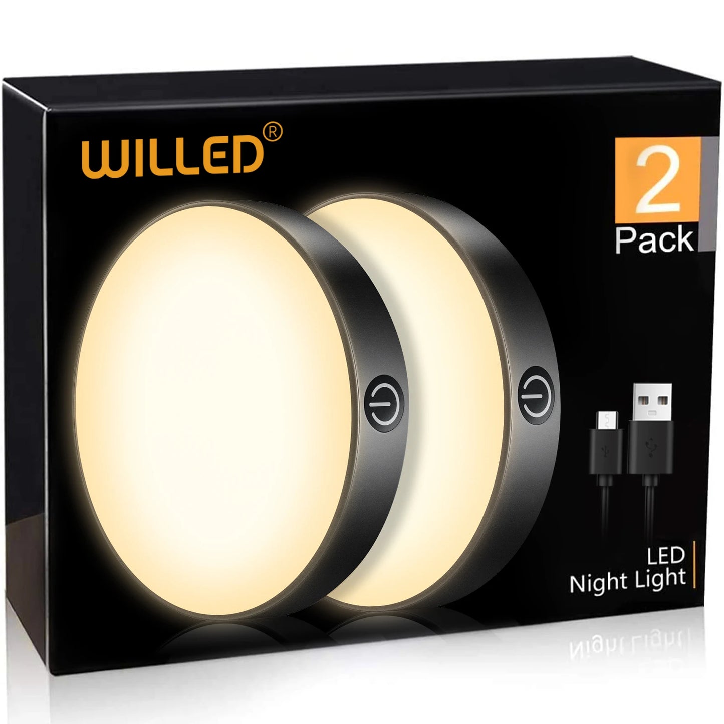 WILLED Rechargeable Dimmable Touch Night Light – LED Desk Lamp