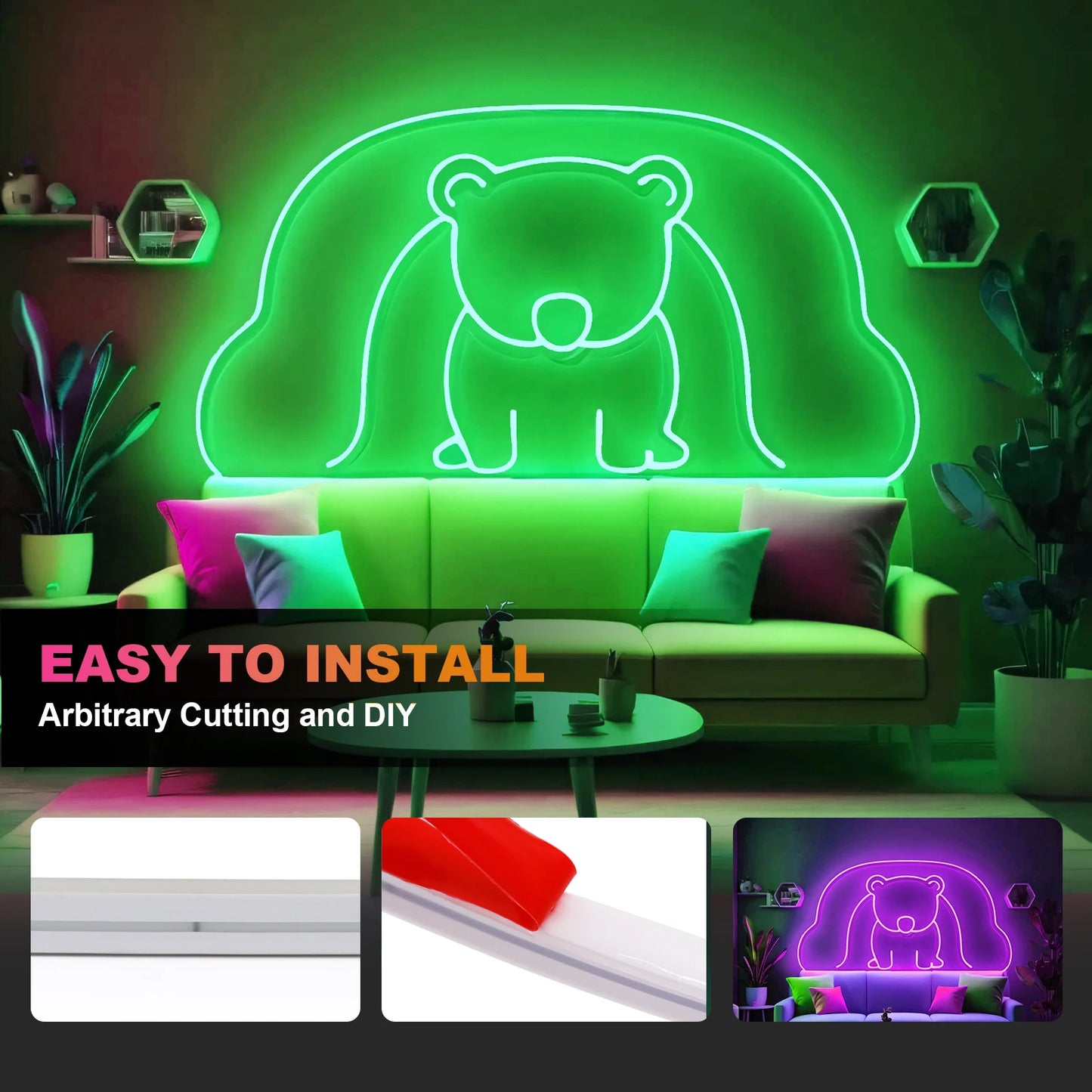 5V USB RGB Neon LED Strip Lights – Remote Control, 1-5M, Waterproof