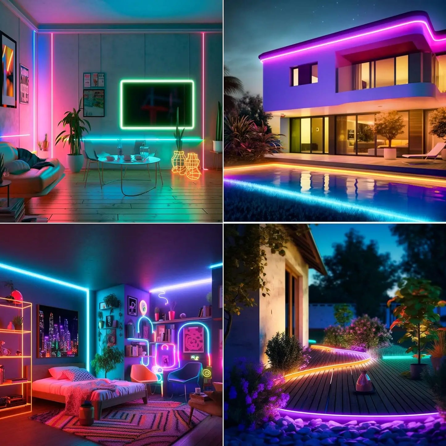 5M-40M Mexllex RGB Neon Light Strip – Remote,Waterproof