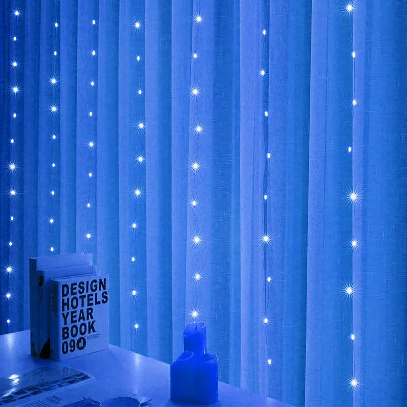 6M Christmas Curtain Lights – LED with Remote Control
