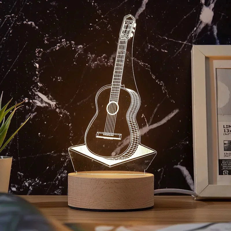 USB 3D Acrylic LED Night Light – Christmas, Wedding & Party Decor