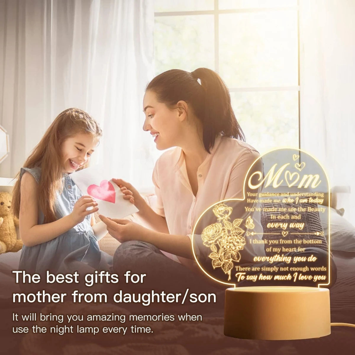 To My Mom LED Night Light – USB Room Decor & Gifts