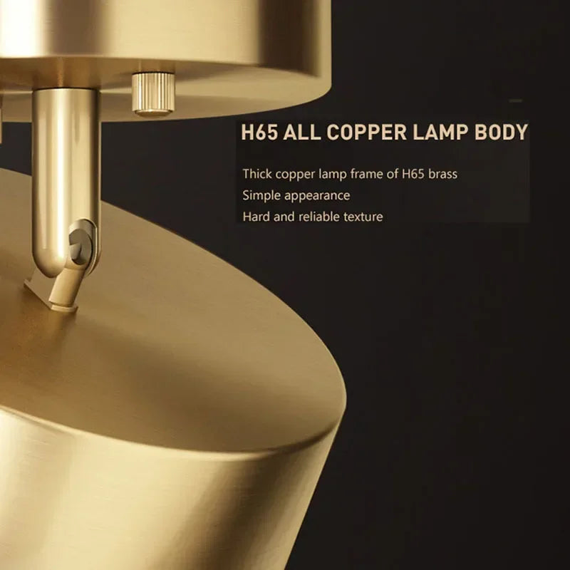 Modern Rotatable LED Ceiling Light – Copper Fixture for Home & Living