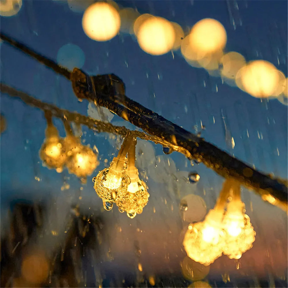 Solar Crystal Ball String Lights – 8 Modes for Outdoor Christmas Decor