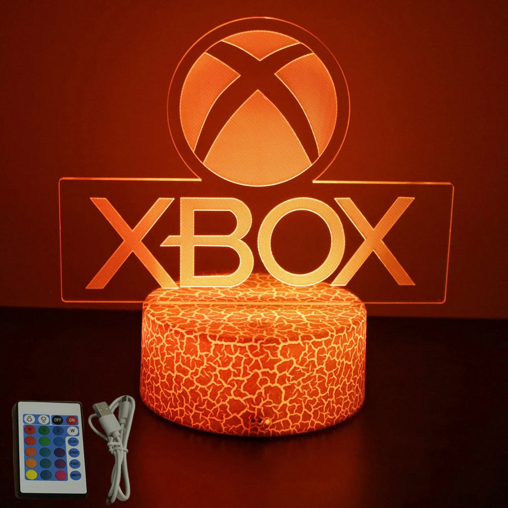 Neon Gamer 3D LED Night Light – RGB Gaming Room Lamp for Gifts