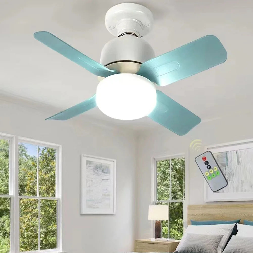 14W Ceiling Fan Light with Remote – Silent LED Lamp for Bedroom & Living