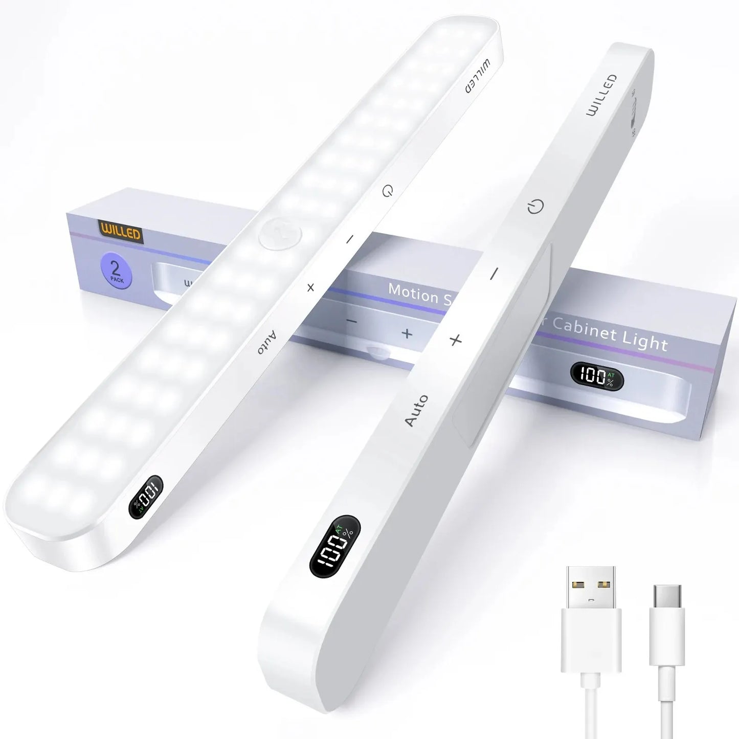 WILLED LED Motion Sensor Cabinet Light – Rechargeable with Battery