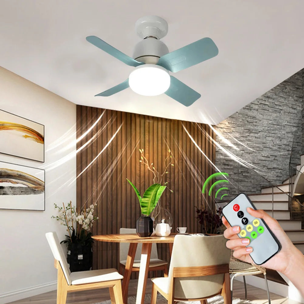 14W Ceiling Fan Light with Remote – Silent LED Lamp for Bedroom & Living