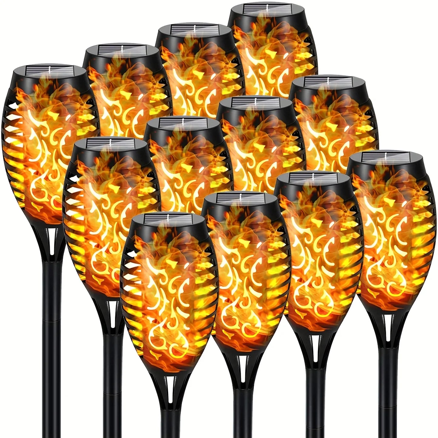 12 LED Solar Flame Lights – Waterproof Outdoor Torch Lamp