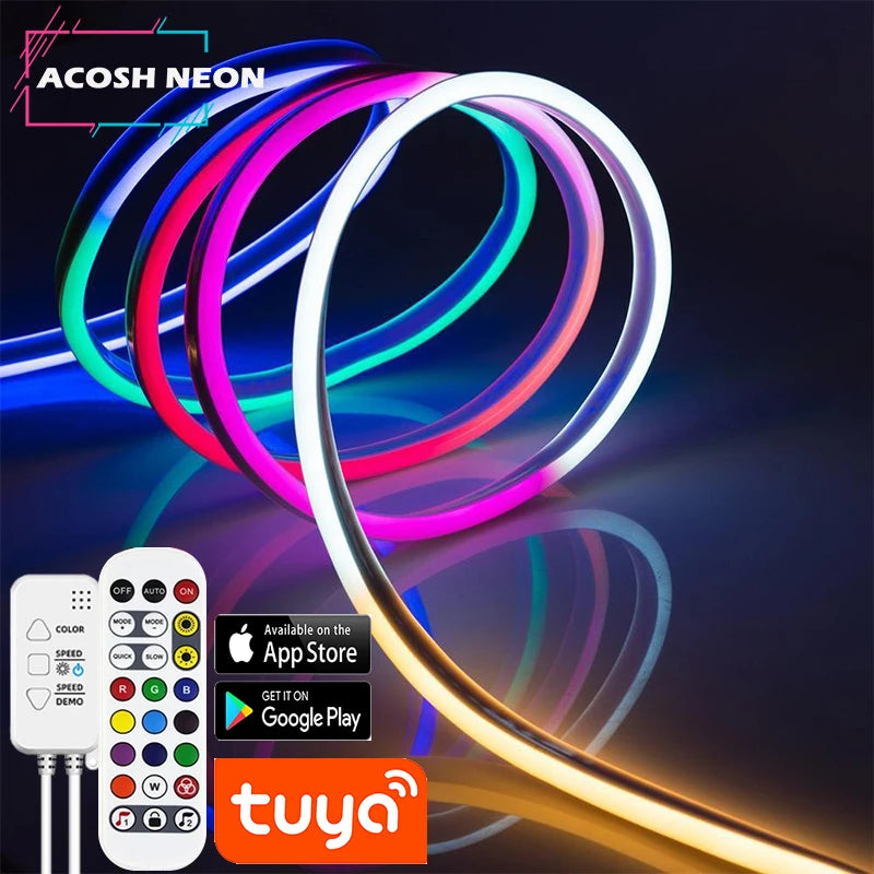 10M RGBIC TUYA LED Neon Strip Lights – Alexa & WiFi Control