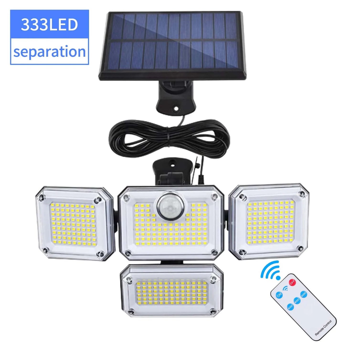 2000LM Solar Powered Outdoor Light – LED Motion Sensor Security Lamp