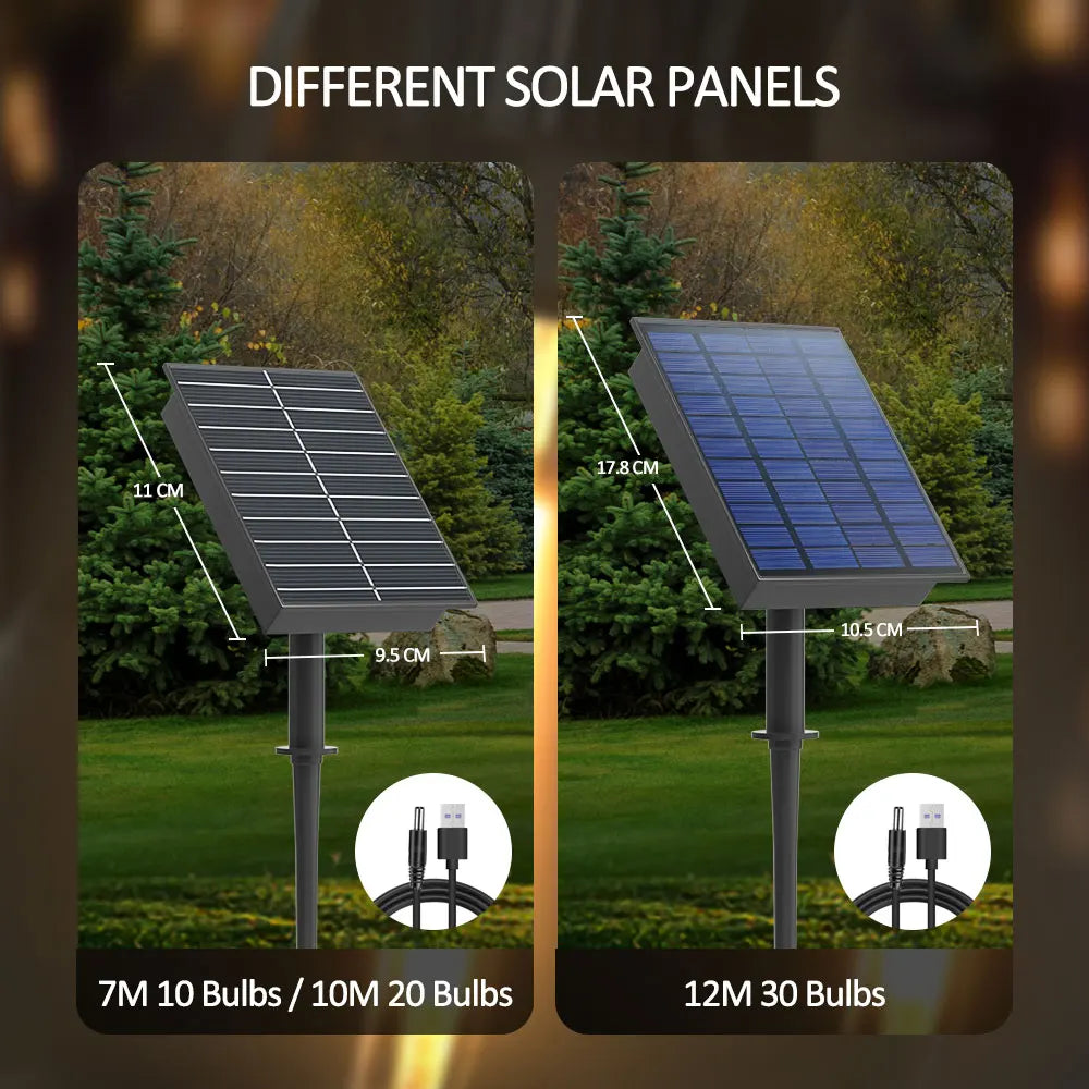 Solar G40 Patio String Lights – LED, Shatterproof & Weatherproof