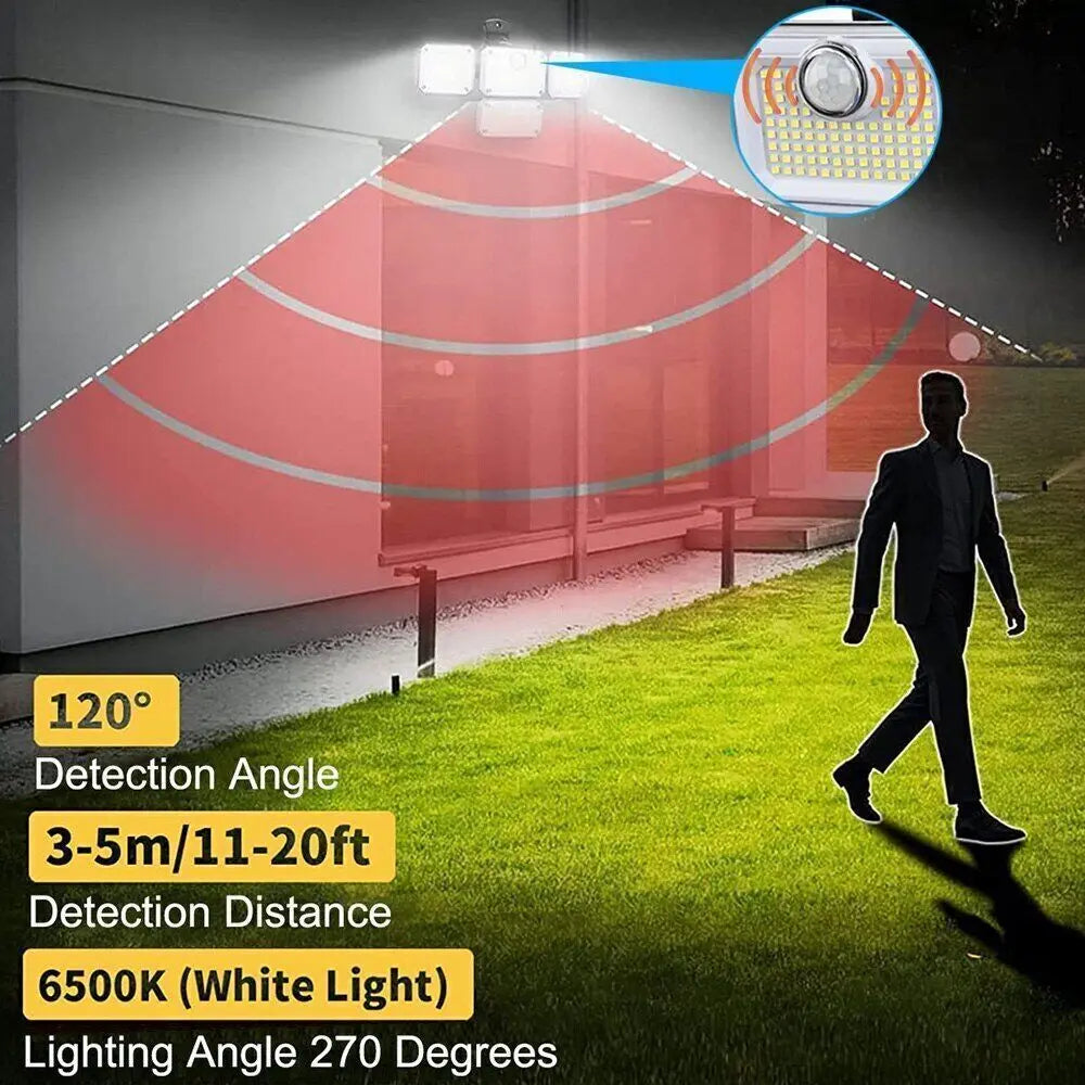 2000LM Solar Powered Outdoor Light – LED Motion Sensor Security Lamp