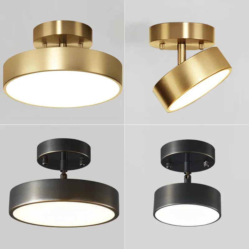 Modern Rotatable LED Ceiling Light – Copper Fixture for Home & Living