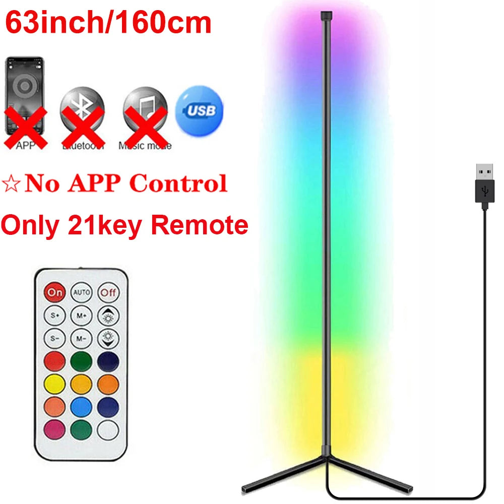 160cm Dimmable RGB LED Floor Lamp – Smart Tuya WiFi Light