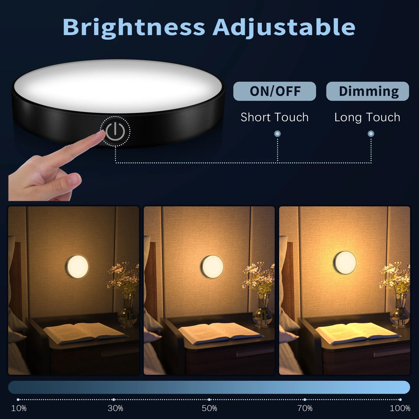 WILLED Rechargeable Dimmable Touch Night Light – LED Desk Lamp