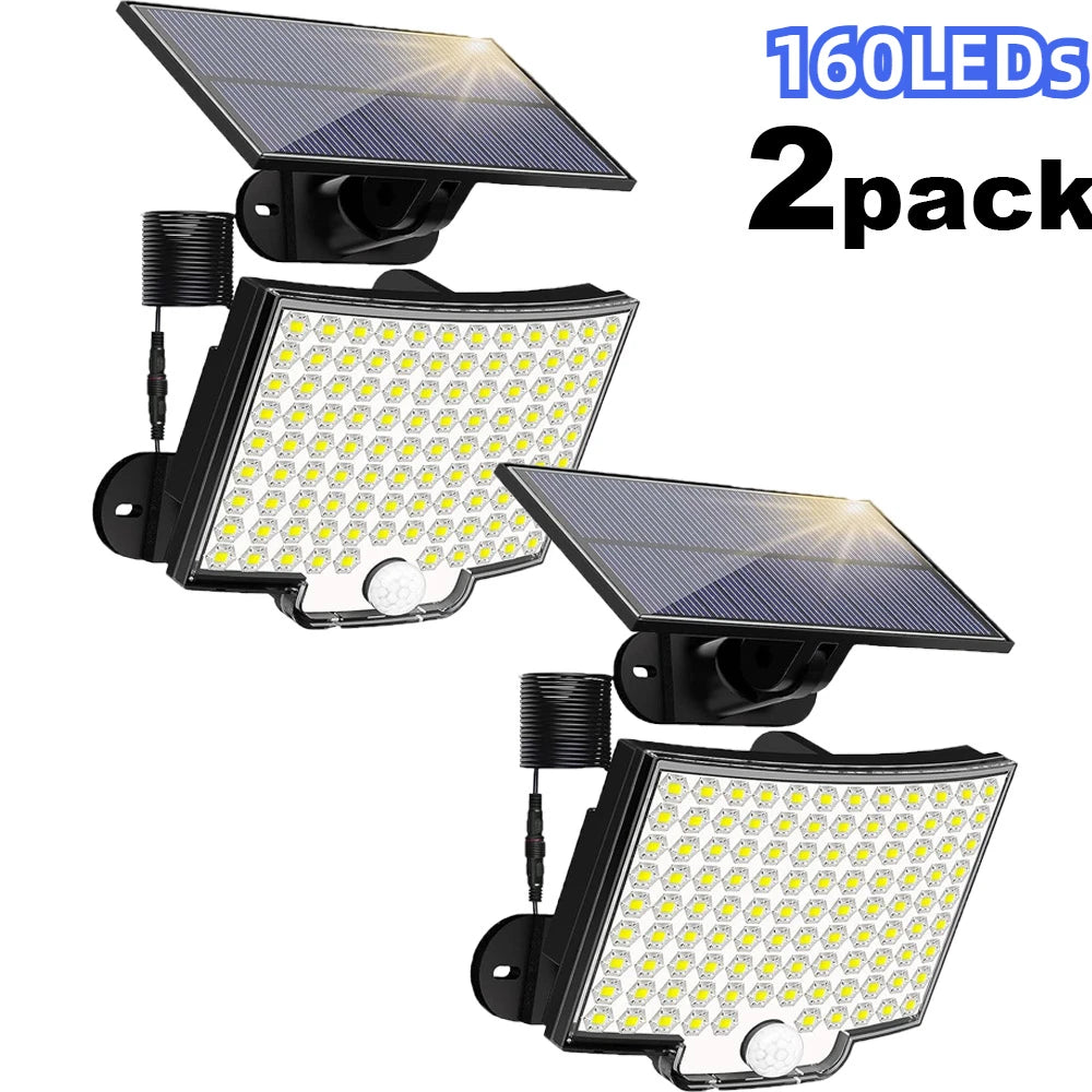 Solar Motion Sensor Wall Lights – IP65 Waterproof, 3 Modes for Garden
