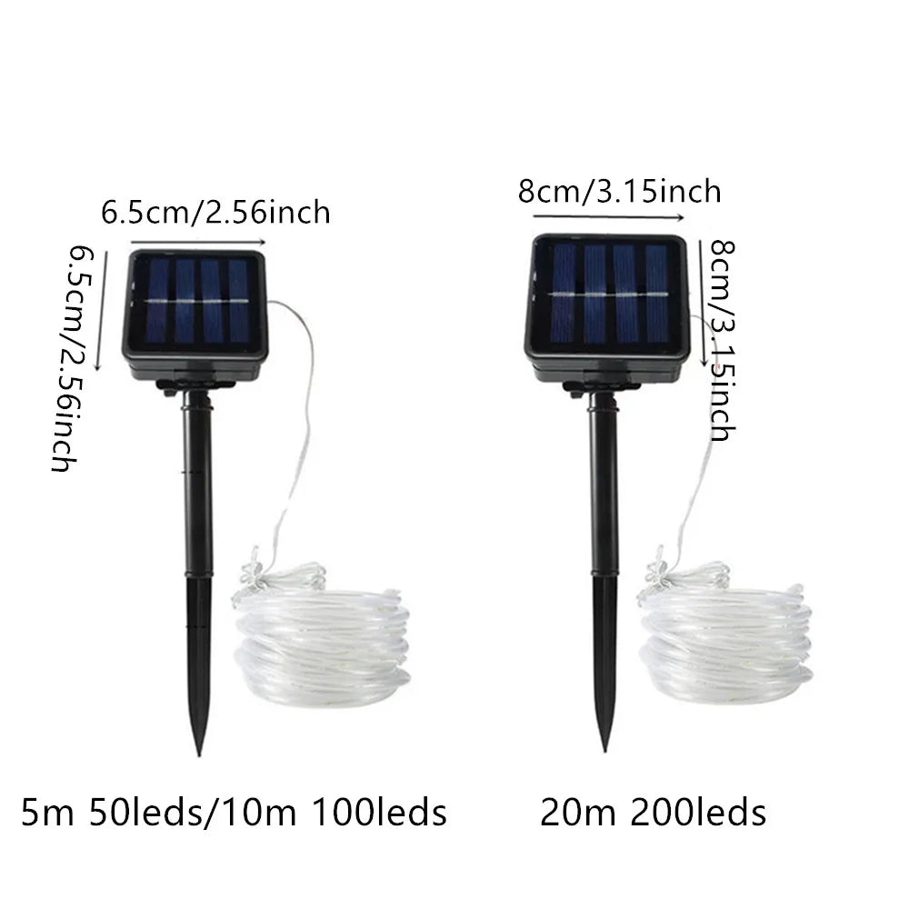 Outdoor Solar Tube Rope LED Light – Garden Party Decor