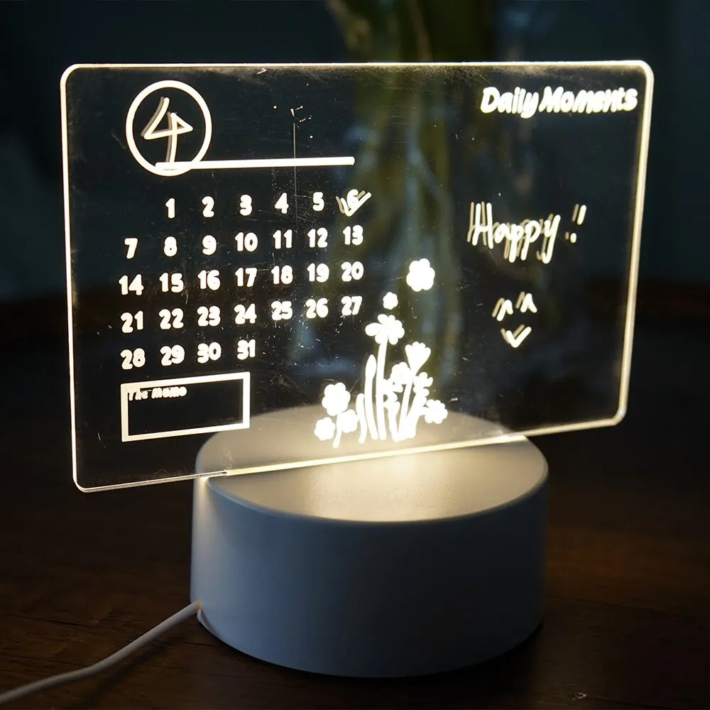 Creative LED Note Board Night Light – USB Rechargeable Message Lamp