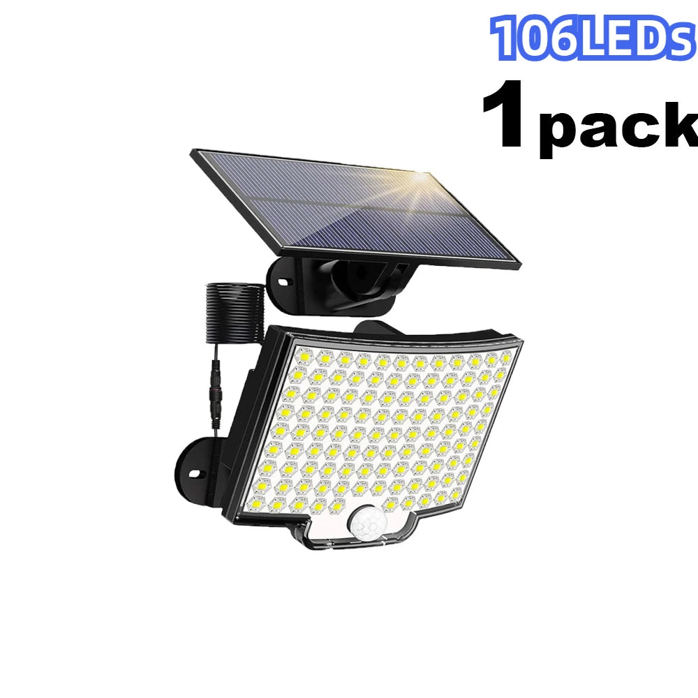 Solar Motion Sensor Wall Lights – IP65 Waterproof, 3 Modes for Garden