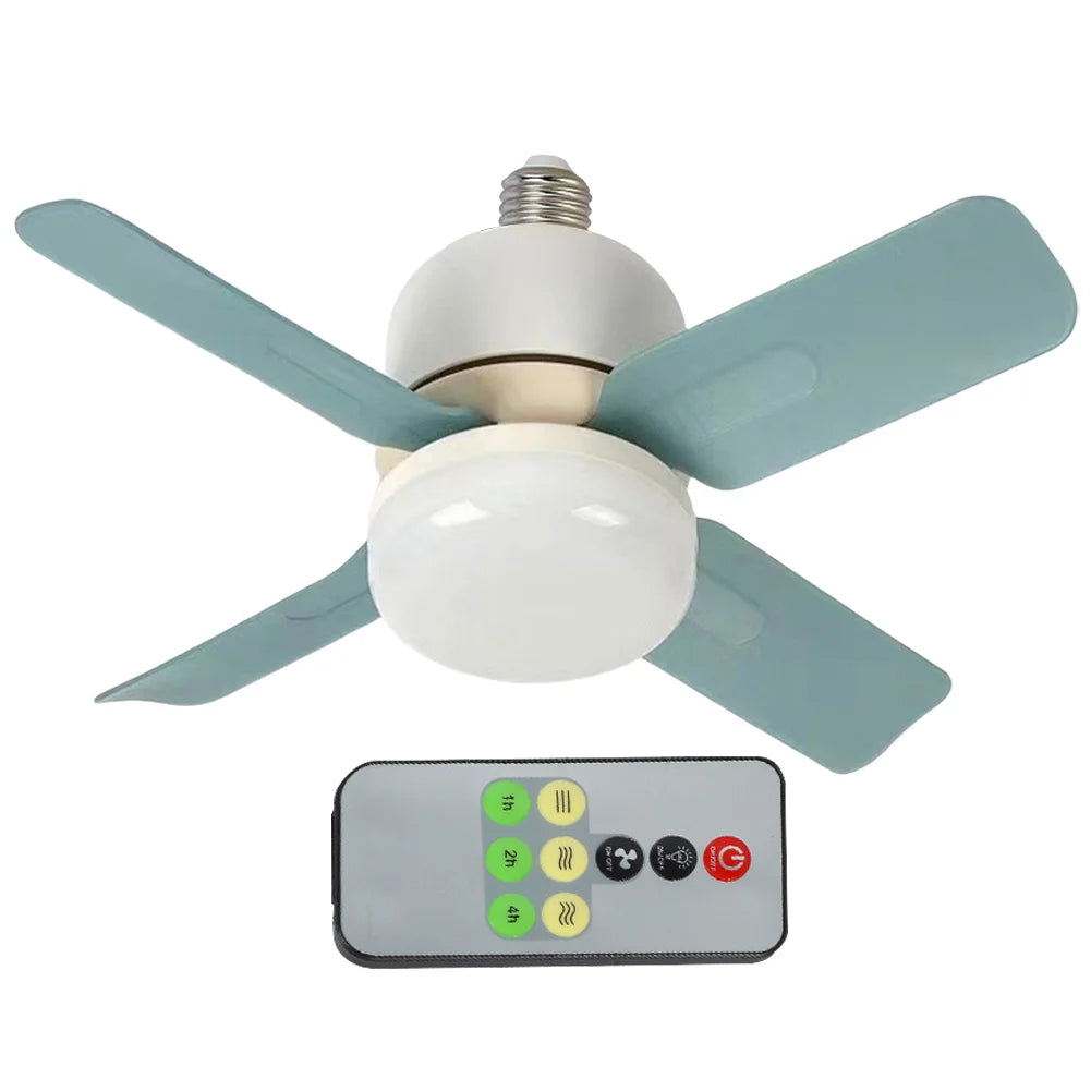 14W Ceiling Fan Light with Remote – Silent LED Lamp for Bedroom & Living
