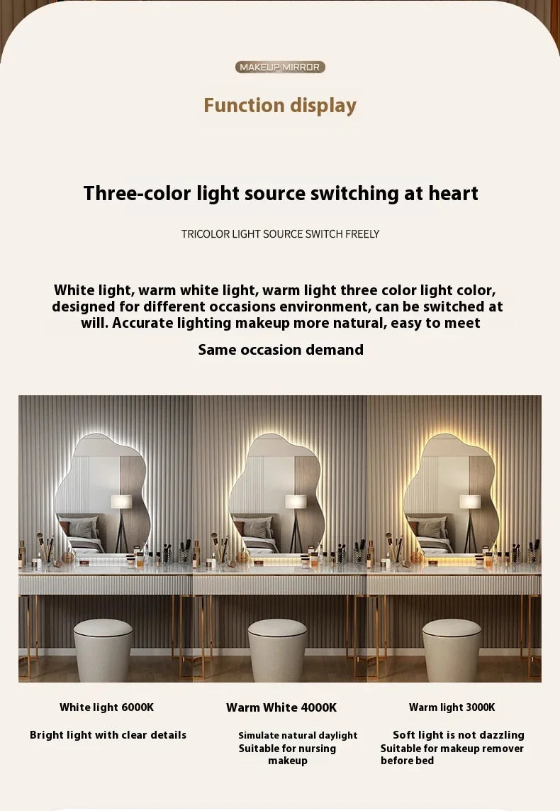 Nordic LED Mirror – Wall Bathroom Aesthetic Funky Home Decor