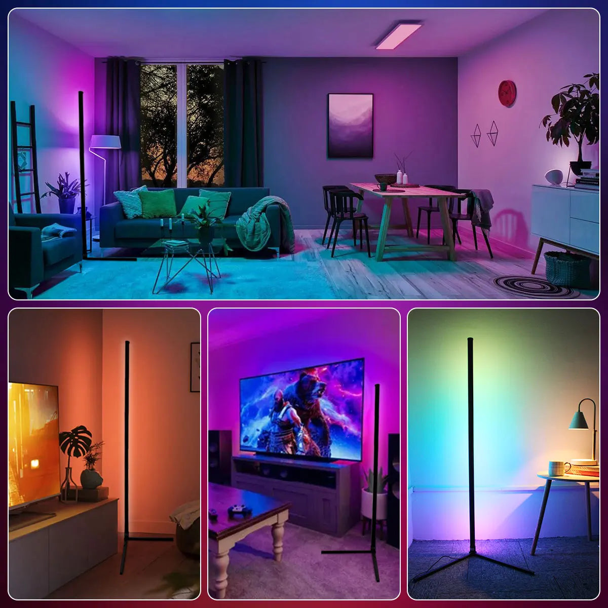 160cm Dimmable RGB LED Floor Lamp – Smart Tuya WiFi Light