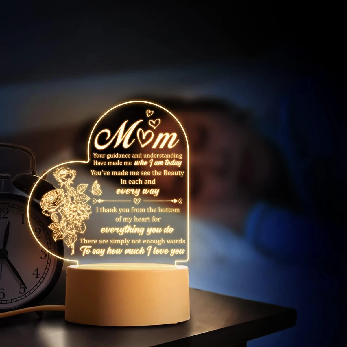 To My Mom LED Night Light – USB Room Decor & Gifts