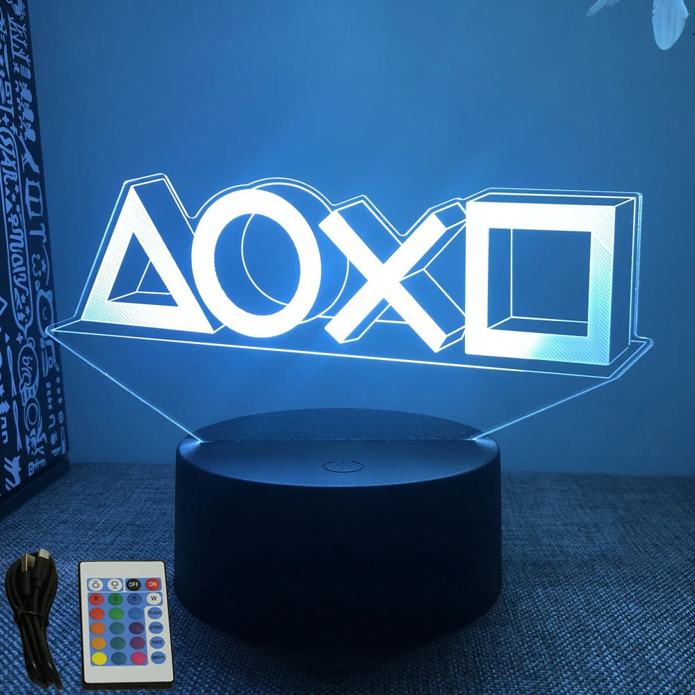 Neon Gamer 3D LED Night Light – RGB Gaming Room Lamp for Gifts