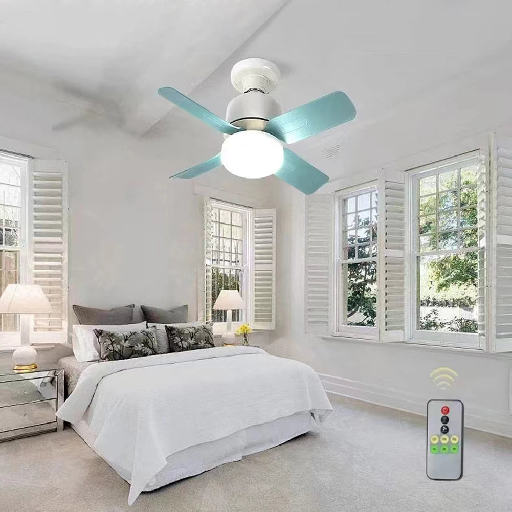 14W Ceiling Fan Light with Remote – Silent LED Lamp for Bedroom & Living